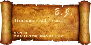 Bierbauer János névjegykártya