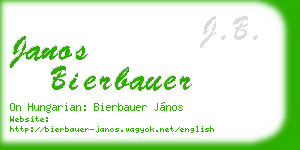 janos bierbauer business card